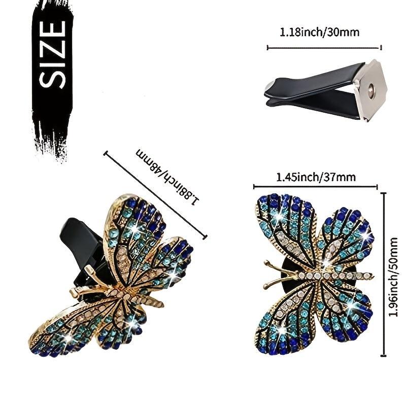 Butterfly Car Clip, Cute Butterfly Car Aromatherapy Air Vent Clip Rhinestone Car Accessories, Car Interior Decoration Pendant For Women - KinglyDay