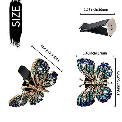Butterfly Car Clip, Cute Butterfly Car Aromatherapy Air Vent Clip Rhinestone Car Accessories, Car Interior Decoration Pendant For Women - KinglyDay