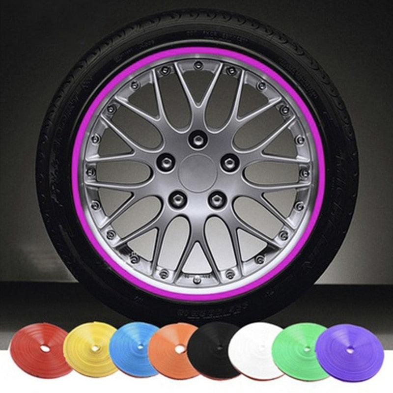 8m Car Wheel Protector Hub Sticker Car Decorative Strip Auto Rim Tire Protection Care Covers Car-styling Car Decoration - KinglyDay