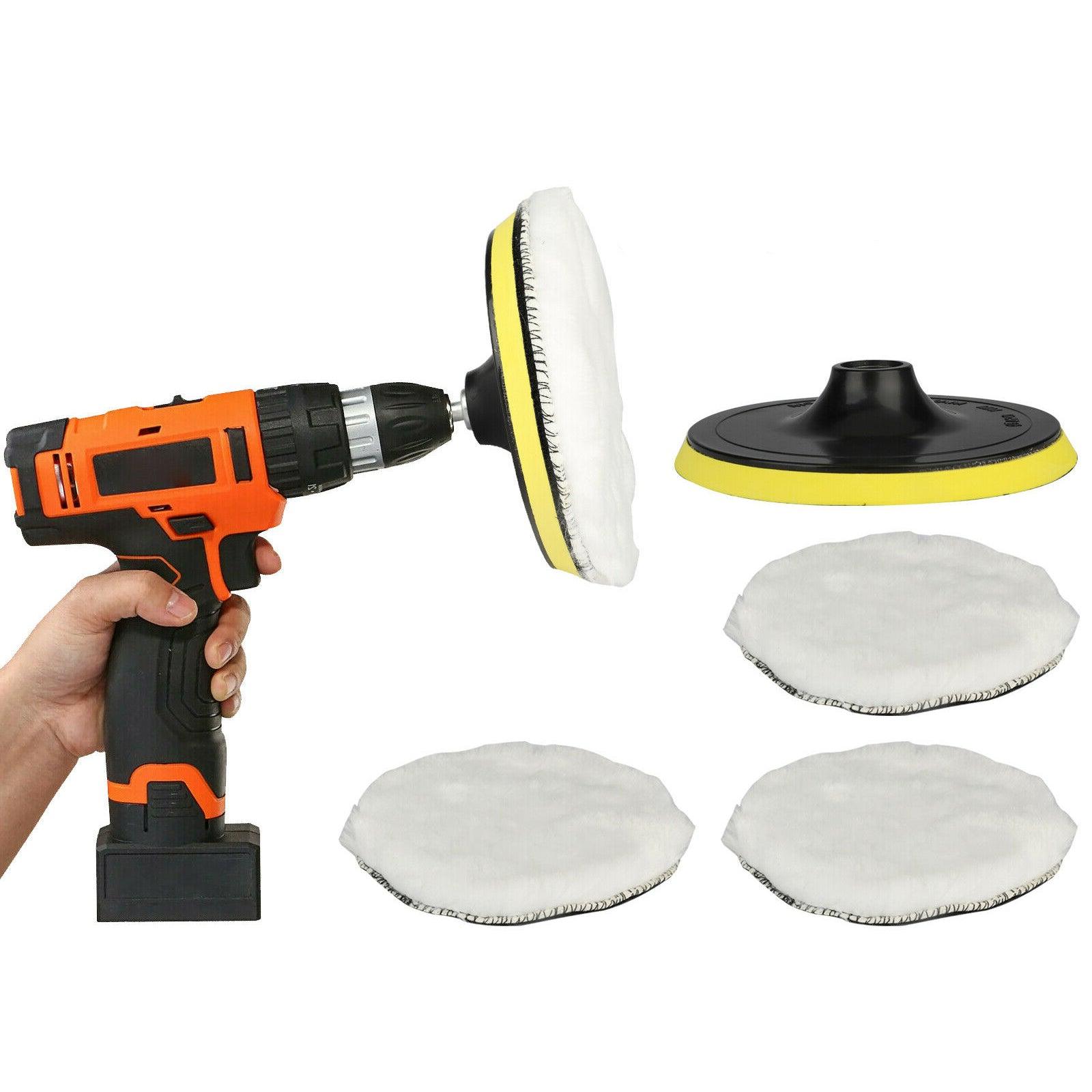 5PCS 6" Car Polishing Pads Buffing Wool Wheel Mop Kit Buffer Pad Polisher Washable - KinglyDay