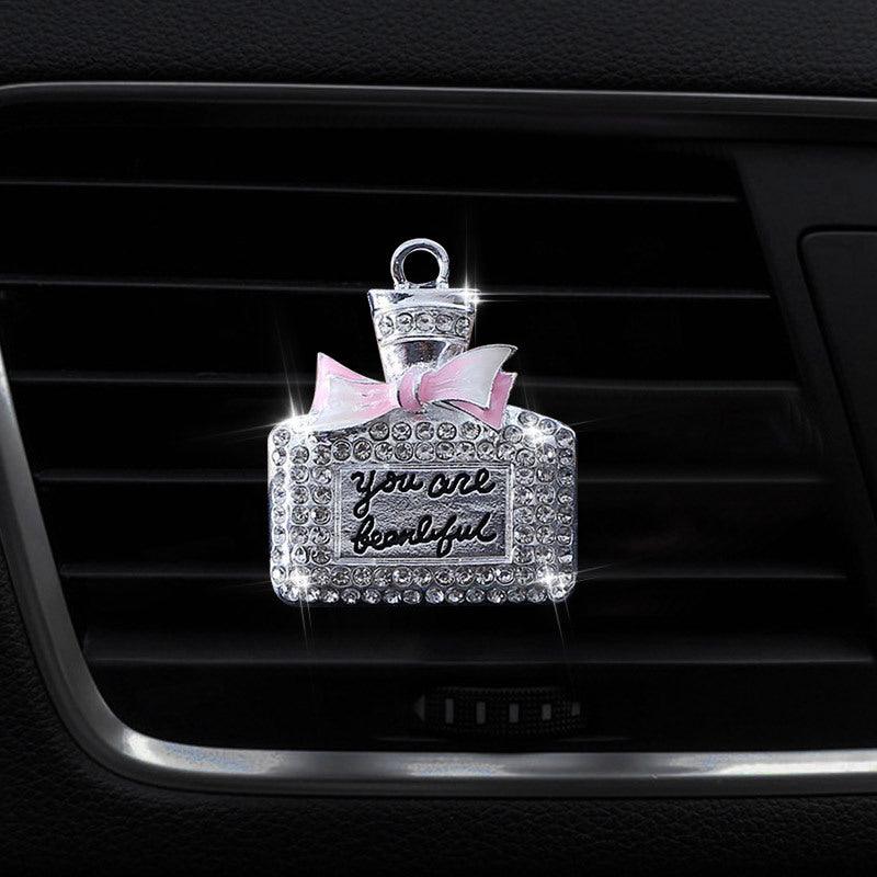 1PC Car Air Vent Clip Ornament, Crystal Car Diffuser, Bling Rhinestone Oil Diffuser Vent Clip, Car Freshener Car Accessories For Women - KinglyDay