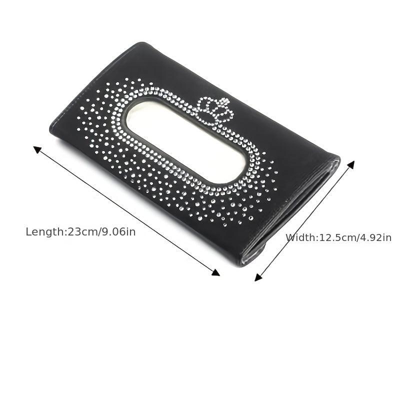 Fashion Crown Car Tissue Box Sun Visor Crystal Tissue Box Sunvisor Hanging Napkin Case Holder Bling Car Accessories For Woman - KinglyDay