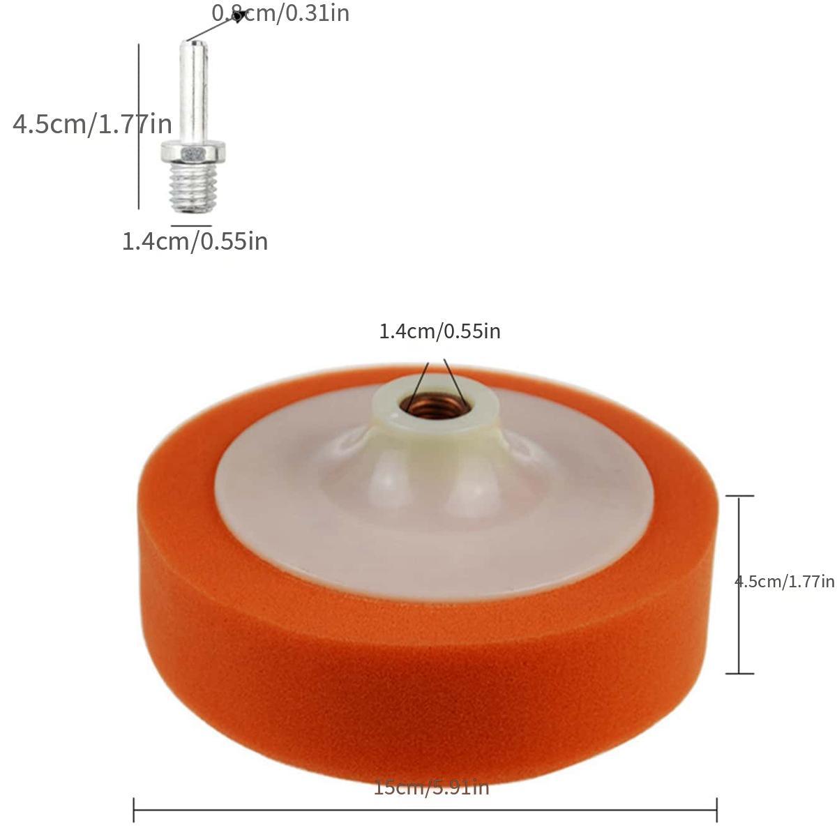 6-inch Polishing Waxing Sponge Drill - Polisher Pad with Link Rod - KinglyDay