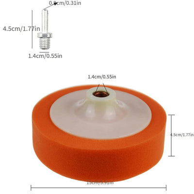 6-inch Polishing Waxing Sponge Drill - Polisher Pad with Link Rod - KinglyDay