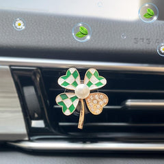 1pc Four-leaf Clover Air Outlet Decoration Ornaments Solid Perfume Car Aromatherapy Inside The Automovtive Air Freshener Car Accessories Women - KinglyDay