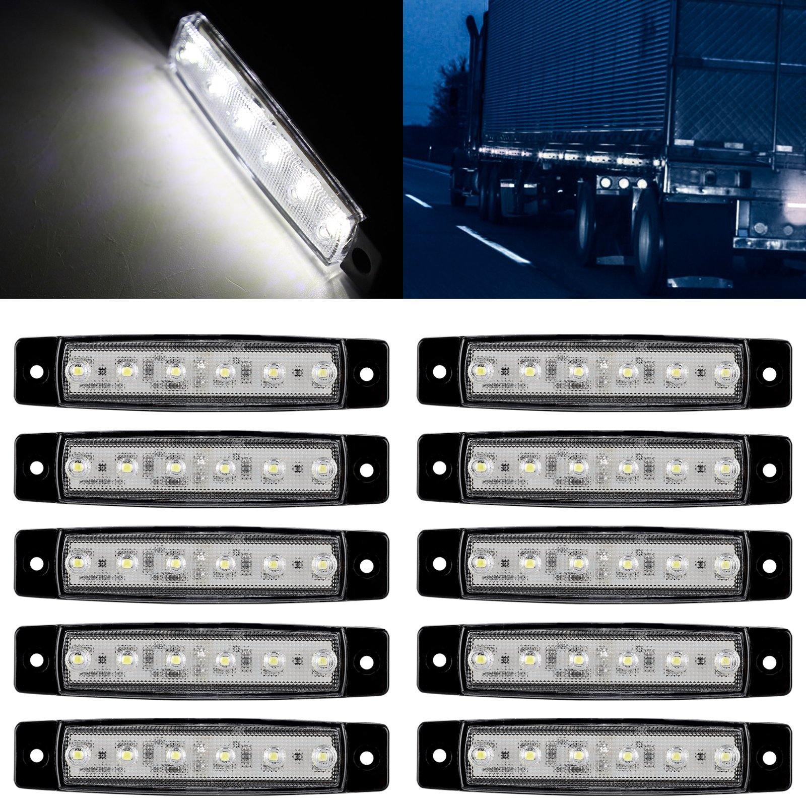 10Pods White 6LED Rock Underbody Wheel Light Lamp For Offroad Truck UTV ATV Boat - KinglyDay