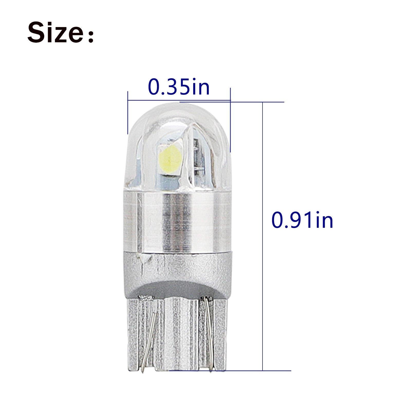 10PCS 6000K Canbus T10 168 194 W5W Dome License Side Marker LED Light Bulb White - KinglyDay