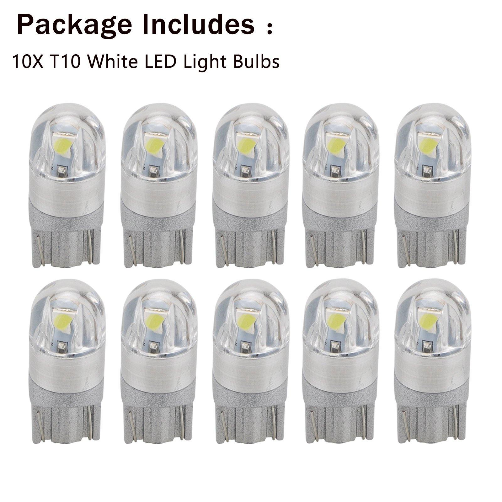 10PCS 6000K Canbus T10 168 194 W5W Dome License Side Marker LED Light Bulb White - KinglyDay