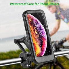 Adjustable Waterproof Bicycle Mobile Phone Holder Mount Universal Bike Motorcycle Handlebar Cell Phone Support Mount Bracket Bag - KinglyDay