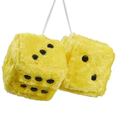 Auto Pendants Fuzzy Plush Dice Dots Rear View Mirror Hanger Cube Decoration Car Styling Accessories Ornament 1 Pair - KinglyDay