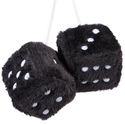 Auto Pendants Fuzzy Plush Dice Dots Rear View Mirror Hanger Cube Decoration Car Styling Accessories Ornament 1 Pair - KinglyDay