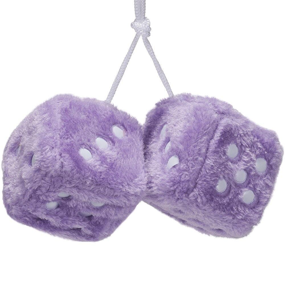 Auto Pendants Fuzzy Plush Dice Dots Rear View Mirror Hanger Cube Decoration Car Styling Accessories Ornament 1 Pair - KinglyDay
