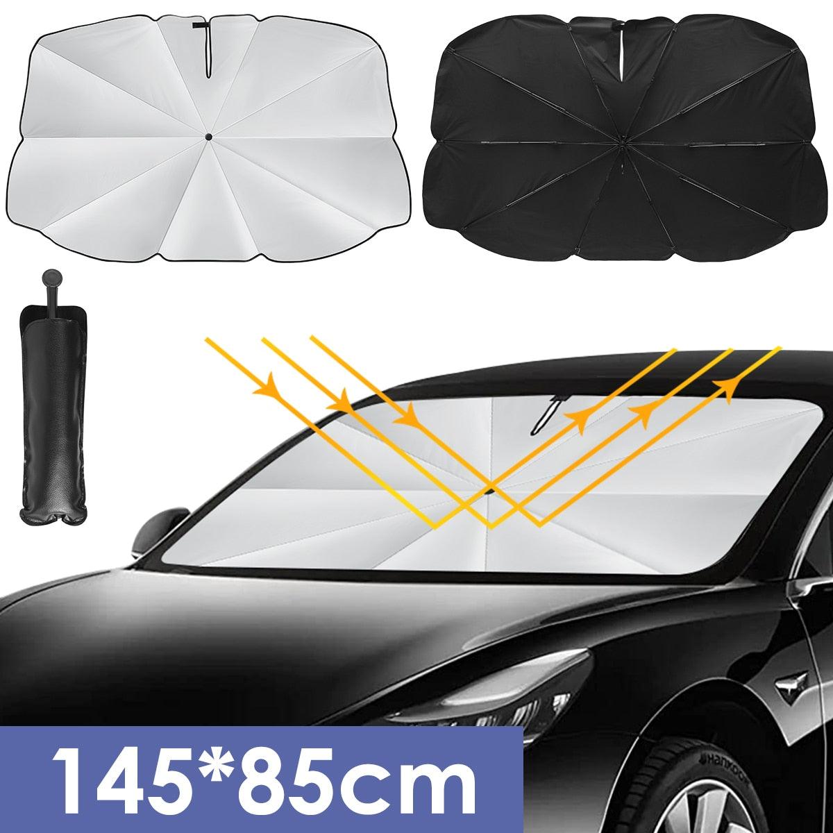 Auto Windshield Sunshade for Tesla Model 3/Y/X/S Car Side Window Sun Shade Front Rear Windshield Car Front Window Sun Visor - KinglyDay