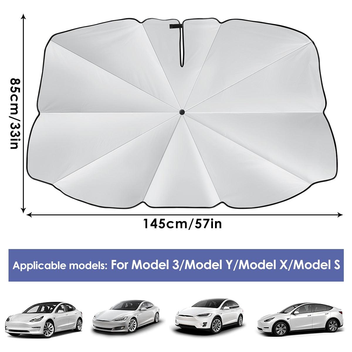 Auto Windshield Sunshade for Tesla Model 3/Y/X/S Car Side Window Sun Shade Front Rear Windshield Car Front Window Sun Visor - KinglyDay