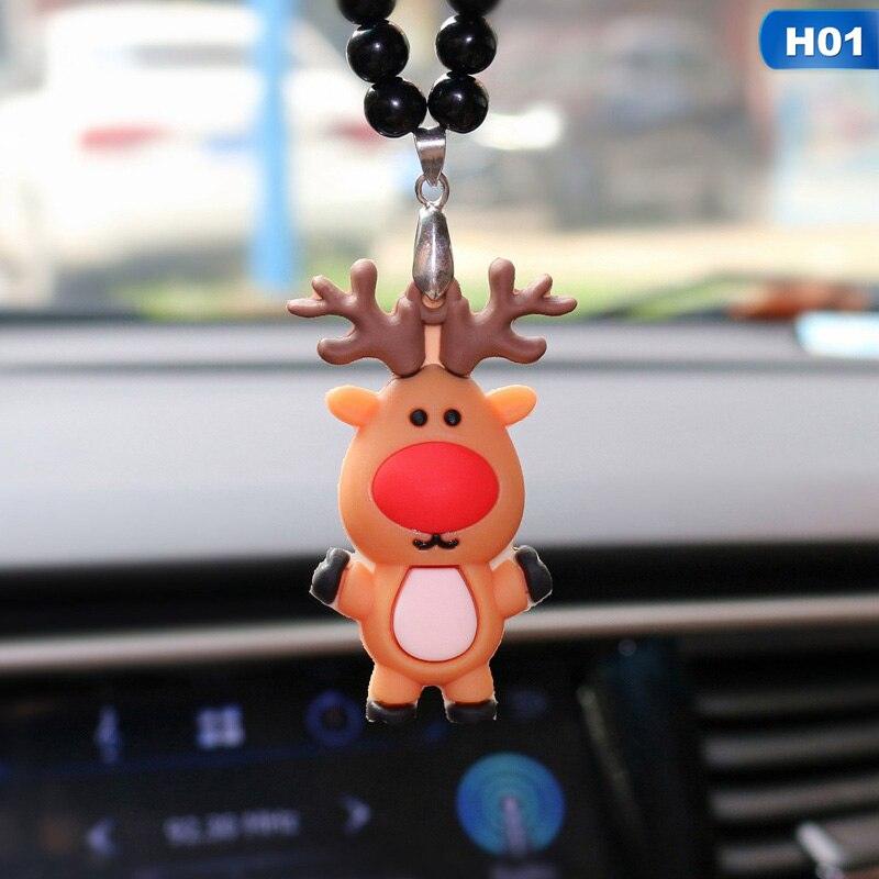 Christmas Tree Snowman Elk Car Pendant Ornament Santa Claus Hanging Decor Auto Rearview Mirror Car Styling Pendants - KinglyDay