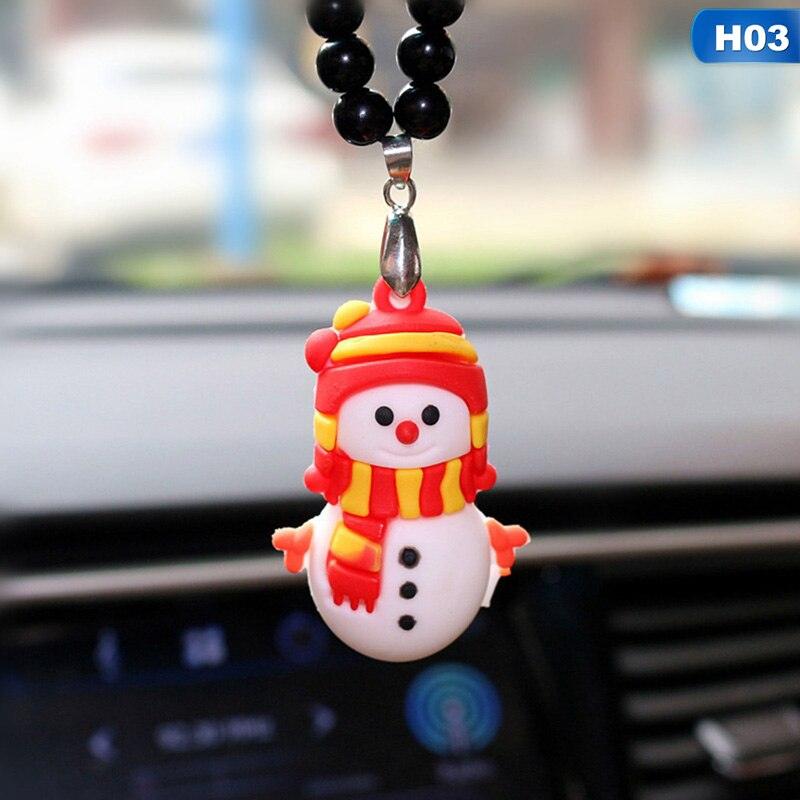 Christmas Tree Snowman Elk Car Pendant Ornament Santa Claus Hanging Decor Auto Rearview Mirror Car Styling Pendants - KinglyDay