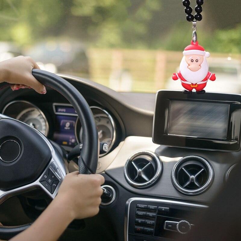 Christmas Tree Snowman Elk Car Pendant Ornament Santa Claus Hanging Decor Auto Rearview Mirror Car Styling Pendants - KinglyDay