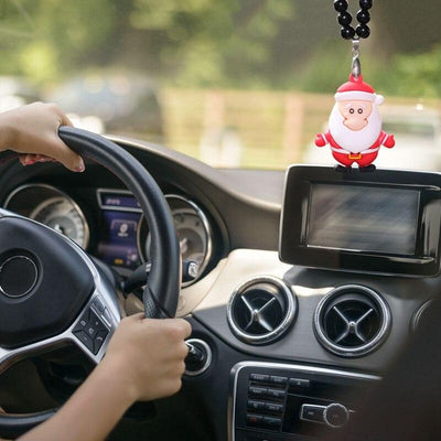 Christmas Tree Snowman Elk Car Pendant Ornament Santa Claus Hanging Decor Auto Rearview Mirror Car Styling Pendants - KinglyDay