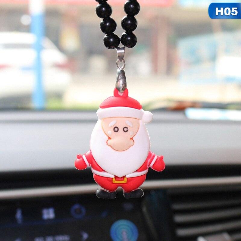 Christmas Tree Snowman Elk Car Pendant Ornament Santa Claus Hanging Decor Auto Rearview Mirror Car Styling Pendants - KinglyDay