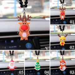 Christmas Tree Snowman Elk Car Pendant Ornament Santa Claus Hanging Decor Auto Rearview Mirror Car Styling Pendants - KinglyDay