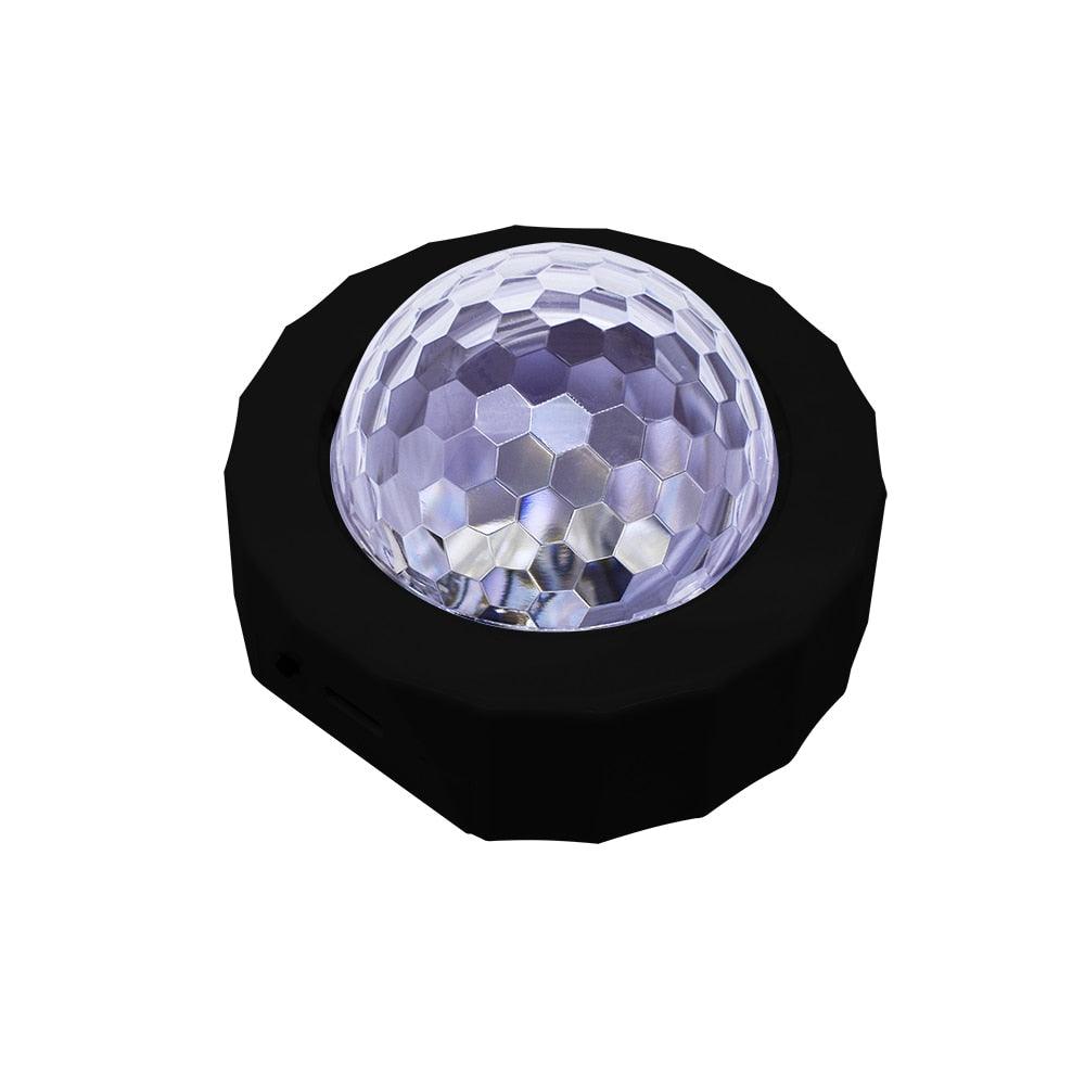 Car Atmosphere Light USB Charging Voice Controlled LED Stage Decoration Light Disco Magic Ball Christmas Music Rhythm Light - KinglyDay