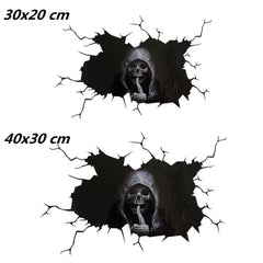 Car Decal Sticker 3D Scary Skull Stickers Auto Window Bumper Decro Wall Sticker Halloween Home Door Wall Sticker Car Accessories - KinglyDay