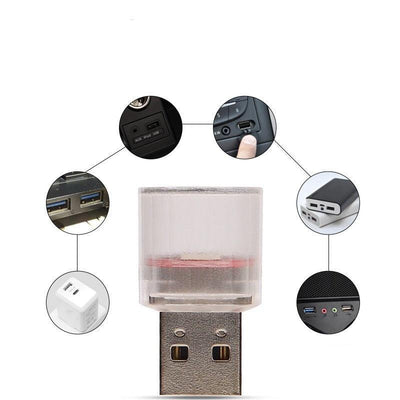 Car Mini USB LED Ambient Light Decorative Atmosphere Lamps for Interior Environment Auto PC Computer Portable Light Plug Play - KinglyDay