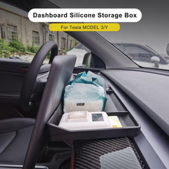 Car Organizer For Tesla Model 3 Y Screen Rear Storage Box Invisible Organization Tray Tissue Box Car Accessories Interior - KinglyDay