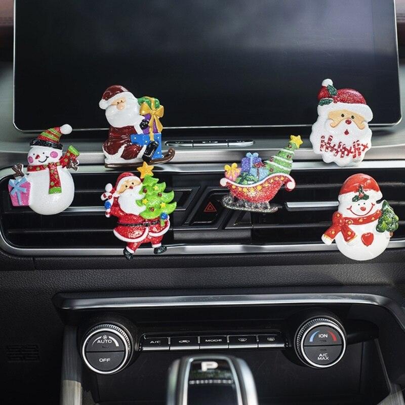 Car Outlet Perfume Clamp Air Conditioning Air Freshener Vent Clip Santa Claus Fragrance Christmas Ornaments Decoration - KinglyDay