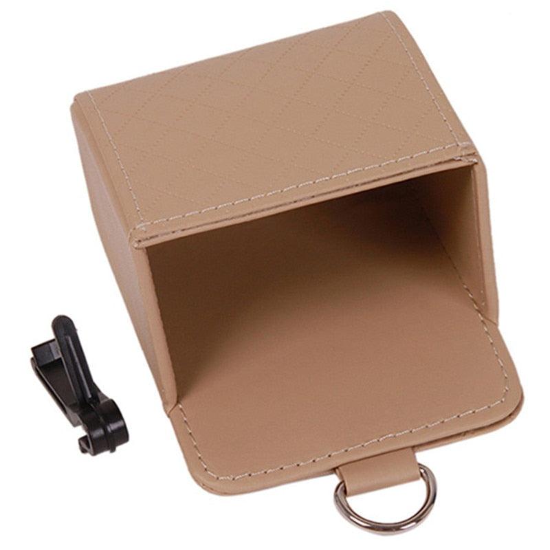 Car Outlet Vent Seat Back Tidy Storage Box PU Leather Coin Bag Case Pocket Organizer Hanging Holder Pouch Automobile Accessories - KinglyDay