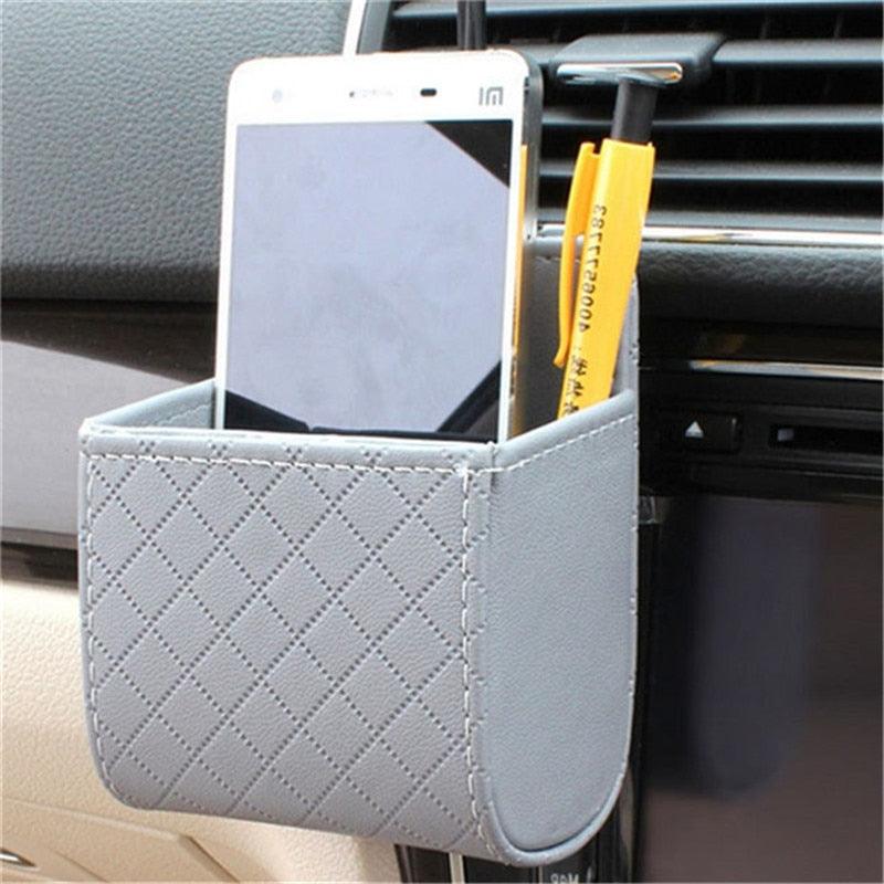 Car Outlet Vent Seat Back Tidy Storage Box PU Leather Coin Bag Case Pocket Organizer Hanging Holder Pouch Automobile Accessories - KinglyDay