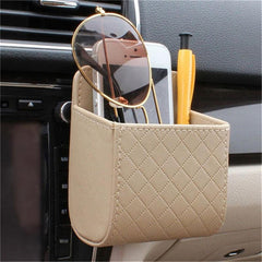 Car Outlet Vent Seat Back Tidy Storage Box PU Leather Coin Bag Case Pocket Organizer Hanging Holder Pouch Automobile Accessories - KinglyDay