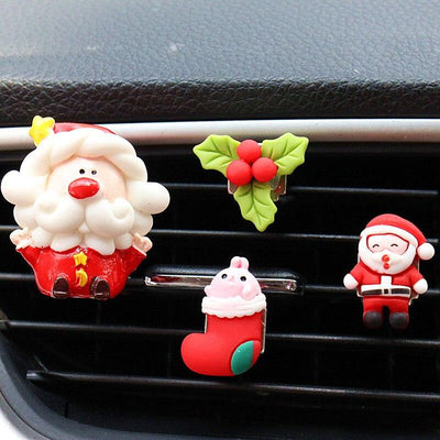 Car Perfume Santa Claus Car Air Outlet Clip Car with Aromatherapy Air Conditioning Christmas Ornaments Cool Car Decoration - KinglyDay