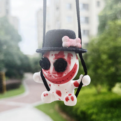 Car Rearview Mirror Creative Pendant Halloween Skull Pendant Car Interior Decoration Supplies Car Interior Accessories Pendant - KinglyDay