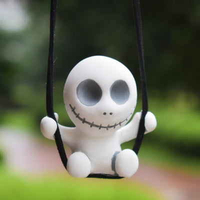 Car Rearview Mirror Creative Pendant Halloween Skull Pendant Car Interior Decoration Supplies Car Interior Accessories Pendant - KinglyDay