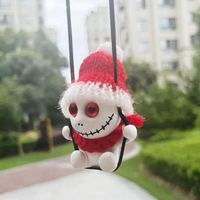 Car Rearview Mirror Creative Pendant Halloween Skull Pendant Car Interior Decoration Supplies Car Interior Accessories Pendant - KinglyDay