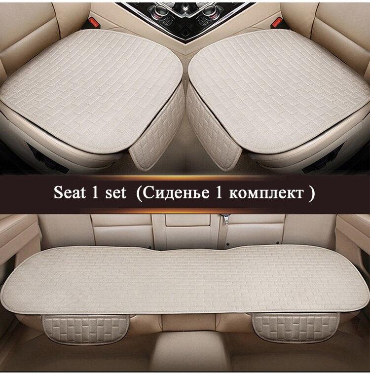 Car Seat Cover Front/Rear Flax/Linen Seat Cushion Protector Pad Black/Red/Beige/Grey/Coffee/Brown For Nissan Teana X5 X45 - KinglyDay