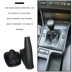 Car Shift Gear Stick Dust-proof Cover Handbrake Handle Faux Leather Cover for BMW E30 E36 E34 E46 Z3 Manual Models - KinglyDay