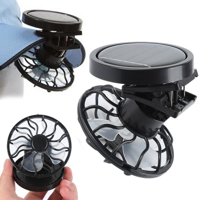 Car Solar Fan Sun Energy Cell Cooling Usb Portable Fan Cooler Mini Fan Clip-on Hat For Summer Electrical Appliances For Camping - KinglyDay