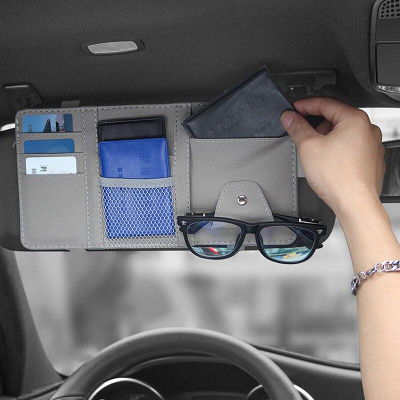 Car Styling Visor Organizer Auto Sun Visor Storage Pouch Car Organizer Sunglasses Holder Card Organizer Ticket Pocket Pen Holder - KinglyDay