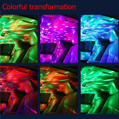 Car USB Ambient Light DJ RGB Mini Colorful Music Sound Led Apple USB Interface Holiday Party Atmosphere Interior Dome Trunk Lamp - KinglyDay