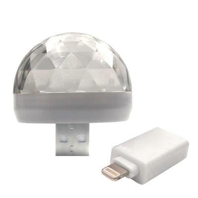 Car USB Ambient Light DJ RGB Mini Colorful Music Sound Led Apple USB Interface Holiday Party Atmosphere Interior Dome Trunk Lamp - KinglyDay