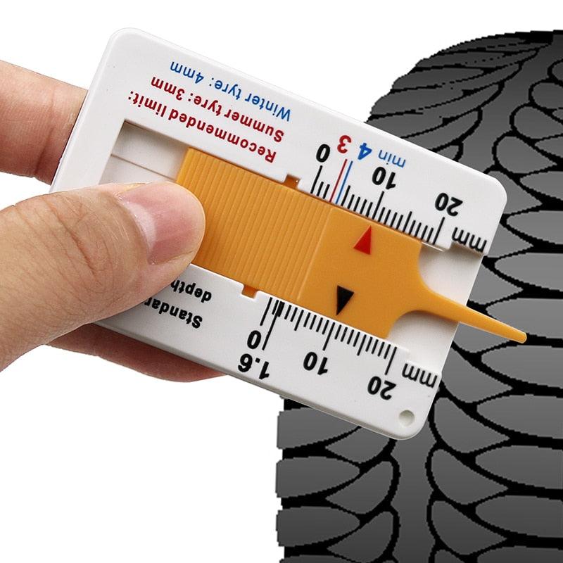 Car Wheel Tire depth gauge 0-20mm Tyre Tread Depthometer Depth Indicator Gauge Gage Motorcycle Trailer Van Measure Tool - KinglyDay