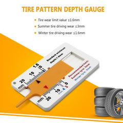 Car Wheel Tire depth gauge 0-20mm Tyre Tread Depthometer Depth Indicator Gauge Gage Motorcycle Trailer Van Measure Tool - KinglyDay