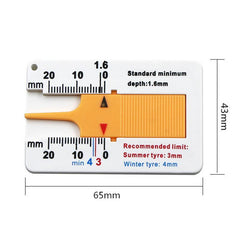 Car Wheel Tire depth gauge 0-20mm Tyre Tread Depthometer Depth Indicator Gauge Gage Motorcycle Trailer Van Measure Tool - KinglyDay