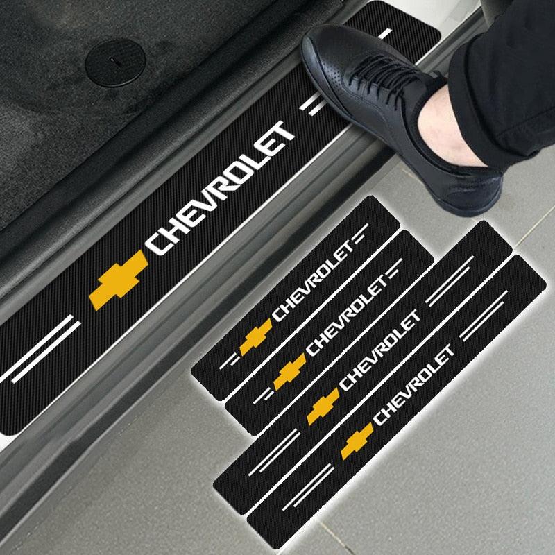 Carbon Fiber Threshold Protection Stickers for Chevrolet Cruze, Captiva, Aveo, Spark, Sail, and Lacetti - KinglyDay