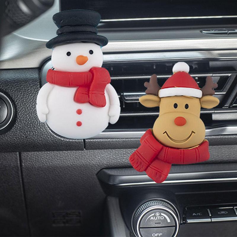 Christmas Car Air Freshener Santa Cute Deer Car Fragrance Air Outlet Decorations Automotive Vent Clips Scent Diffuser Nice Gifts - KinglyDay