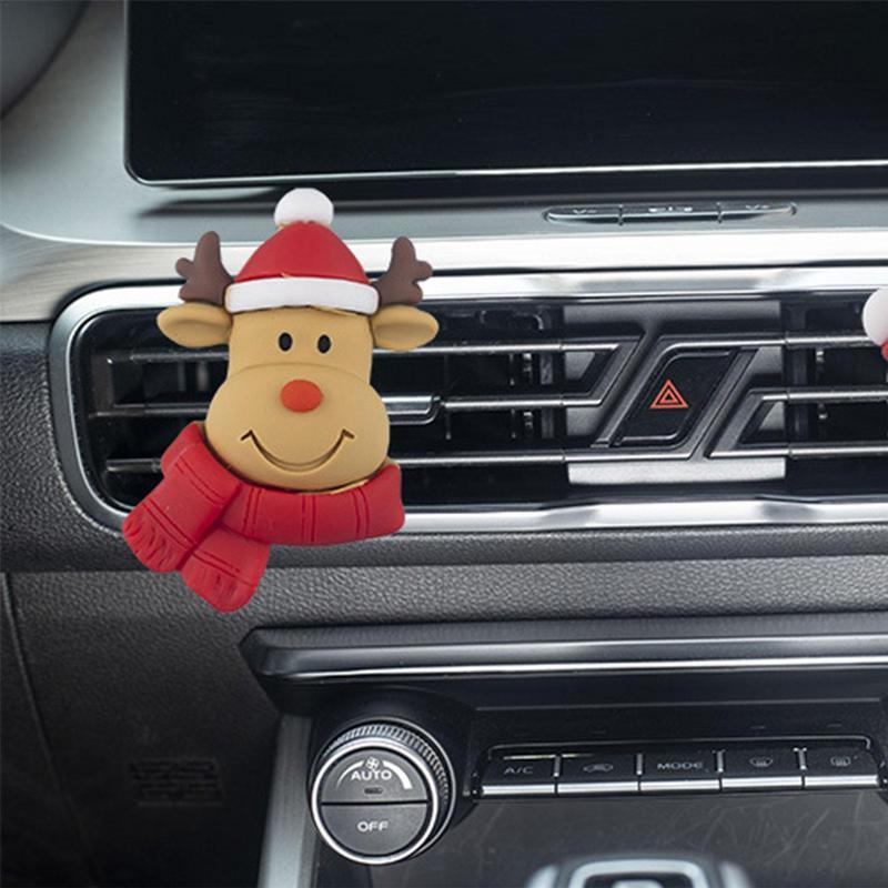 Christmas Car Air Freshener Santa Cute Deer Car Fragrance Air Outlet Decorations Automotive Vent Clips Scent Diffuser Nice Gifts - KinglyDay