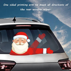 Christmas Car Rear Window Wiper Stickers 3D Santa Claus Waving Arm Wiper Decal Waterproof Rear Windshield Decal Xmas Stickers - KinglyDay