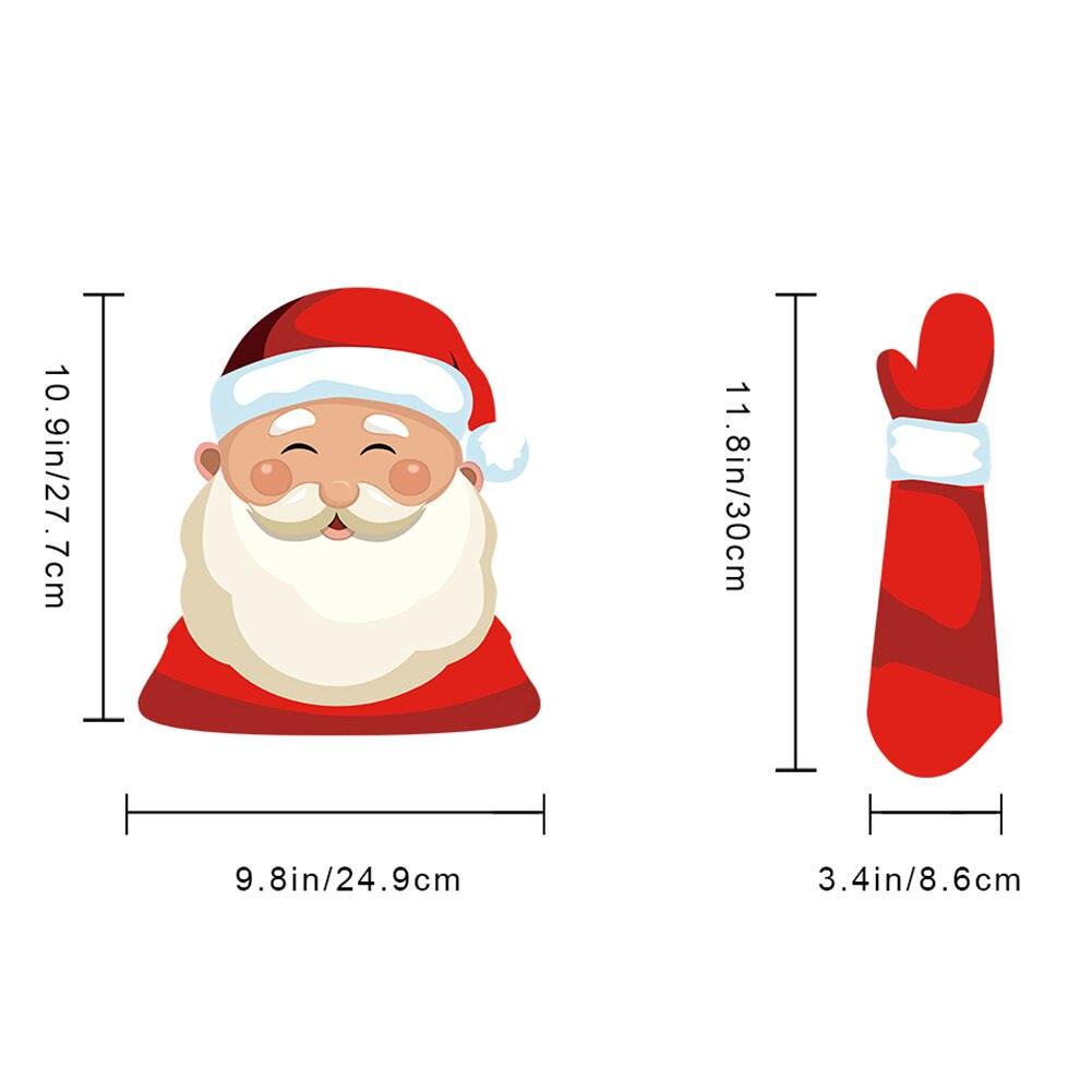 Christmas Car Rear Window Wiper Stickers 3D Santa Claus Waving Arm Wiper Decal Waterproof Rear Windshield Decal Xmas Stickers - KinglyDay